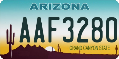 AZ license plate AAF3280