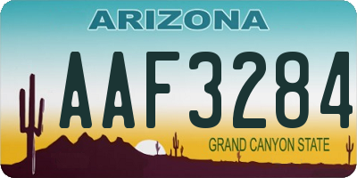 AZ license plate AAF3284