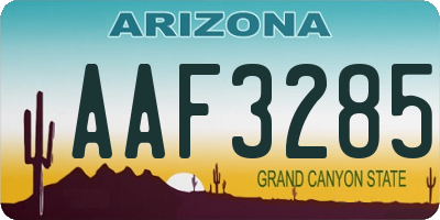 AZ license plate AAF3285