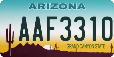 AZ license plate AAF3310