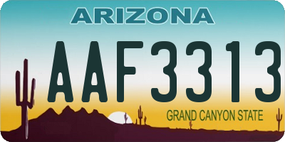 AZ license plate AAF3313