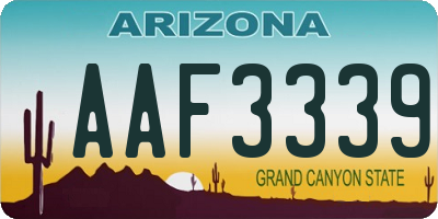 AZ license plate AAF3339