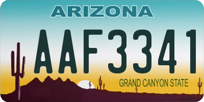AZ license plate AAF3341