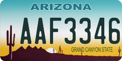 AZ license plate AAF3346