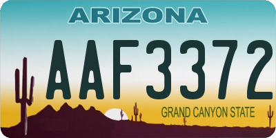 AZ license plate AAF3372