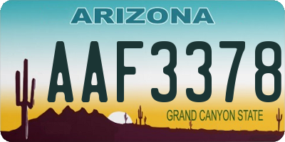 AZ license plate AAF3378