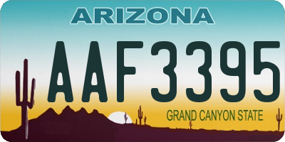 AZ license plate AAF3395