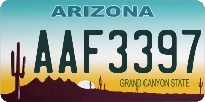 AZ license plate AAF3397