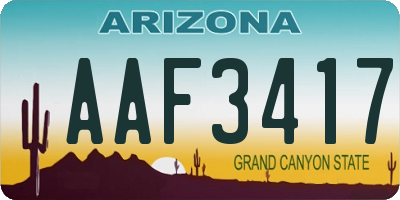 AZ license plate AAF3417