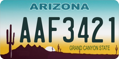 AZ license plate AAF3421