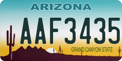 AZ license plate AAF3435