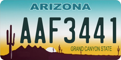 AZ license plate AAF3441