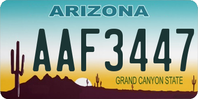 AZ license plate AAF3447