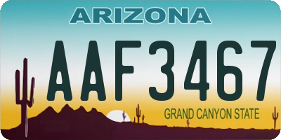 AZ license plate AAF3467
