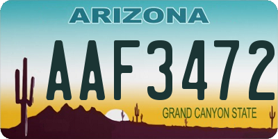 AZ license plate AAF3472
