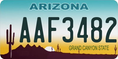 AZ license plate AAF3482