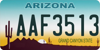 AZ license plate AAF3513