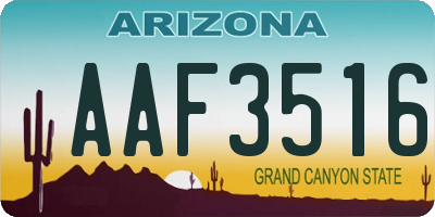AZ license plate AAF3516