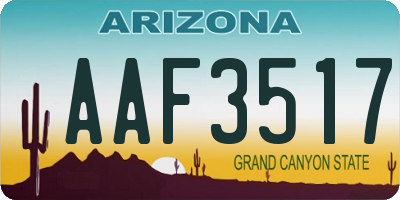 AZ license plate AAF3517