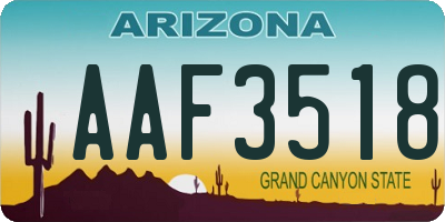 AZ license plate AAF3518