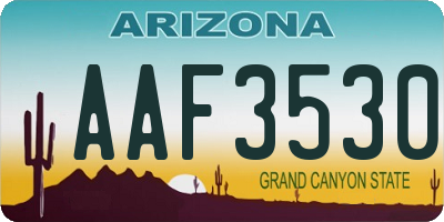 AZ license plate AAF3530