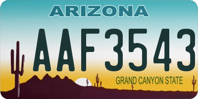 AZ license plate AAF3543