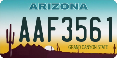 AZ license plate AAF3561