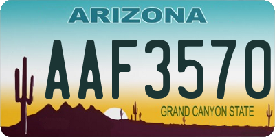 AZ license plate AAF3570