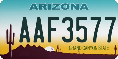 AZ license plate AAF3577