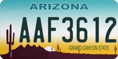 AZ license plate AAF3612