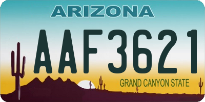 AZ license plate AAF3621