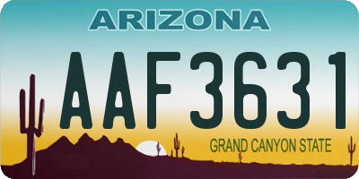 AZ license plate AAF3631