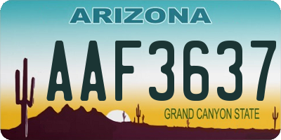 AZ license plate AAF3637