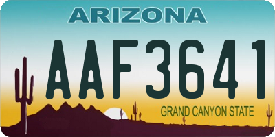 AZ license plate AAF3641