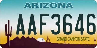 AZ license plate AAF3646