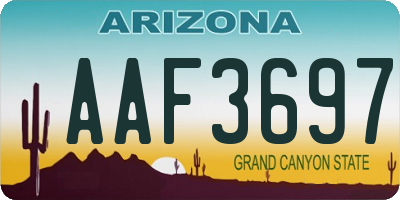 AZ license plate AAF3697