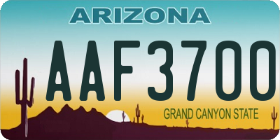 AZ license plate AAF3700