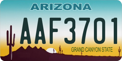 AZ license plate AAF3701