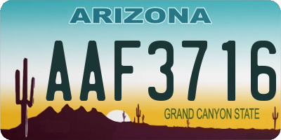 AZ license plate AAF3716