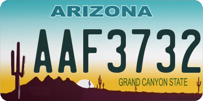 AZ license plate AAF3732