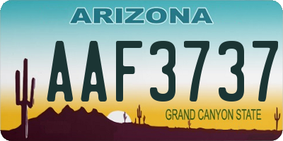 AZ license plate AAF3737