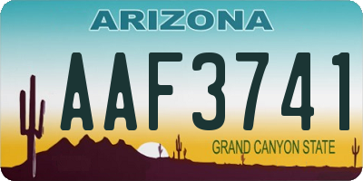 AZ license plate AAF3741