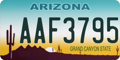 AZ license plate AAF3795