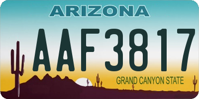 AZ license plate AAF3817