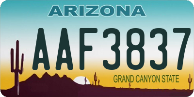 AZ license plate AAF3837