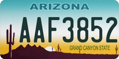 AZ license plate AAF3852