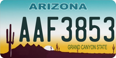 AZ license plate AAF3853