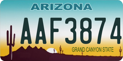 AZ license plate AAF3874