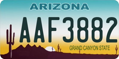 AZ license plate AAF3882
