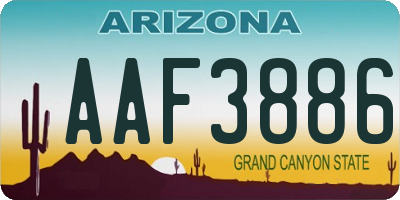 AZ license plate AAF3886